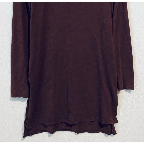 Peruvian Connection Top Womens Medium Maroon Slub Knit Tunic Side Slits Boho - Picture 3 of 7